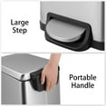 thumbnail image 4 of GAOMON Stainless Steel Kitchen Trash Can with Lid, Hands-Free Foot Pedal Garbage Can, Large Tall Step Pedal Trash Bin with Removable Inner Bucket, 50L Metal Garbage Bin Waste Basket Dustbin,Silver, 4 of 8