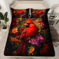 thumbnail image 2 of Feelyou Kawaii Robin Bird Twin Sheet Sets for Teen, Dreamy Groovy Flower Twin Fitted Sheet, Rustic Farmhouse Animal Flat Sheet, Ultra Soft Home Decor, 3-Piece, 2 of 7