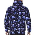 thumbnail image 7 of Pofeuu Skull flower leaf purple Print Mens Casual Hooded Collar Drawstring Hoodies Pullover Sweatshirts Casual Long Sleeve Shirts-X-Large, 7 of 7