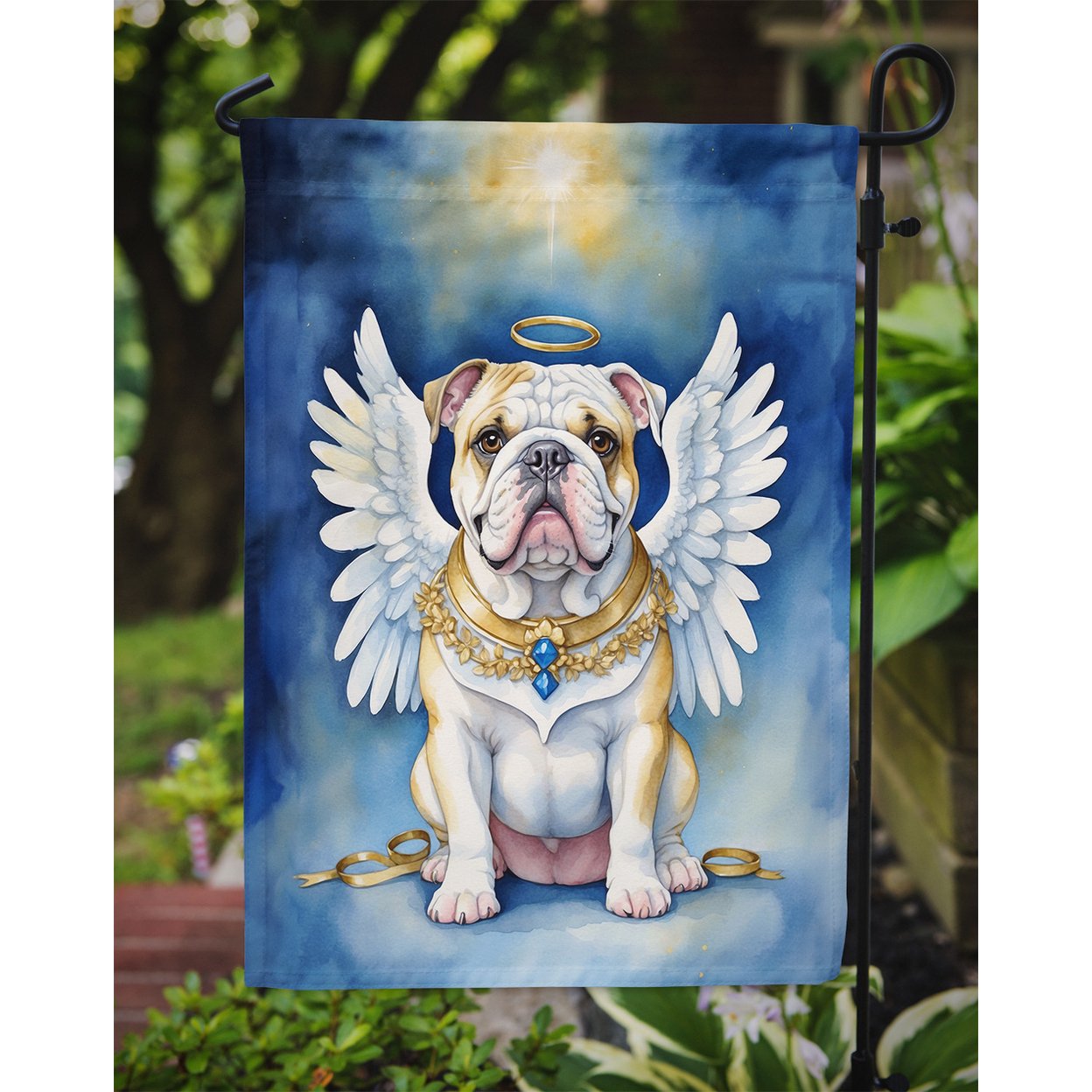 English Bulldog My Angel Garden Flag 11.25 in x 15.5 in
