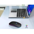 thumbnail image 2 of Ratón inalámbrico Bluetooth AIKOKOK recargable con LED negro, 2 of 8
