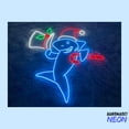 thumbnail image 3 of Handmadetneonsign Christmas Shark Neon Sign, Funny Shark Wall Art Led Sign, Xmas Holiday Home Wall Decor 73873, 3 of 5