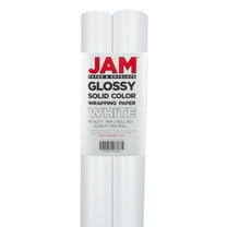 JAM Paper Glossy Wrapping Paper, 25 Sq ft, White, 2 Rolls