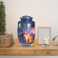 thumbnail image 6 of MUKTIVE Waterfall Burial Urn for Ashes Adult Mother & Father, Fiery Forest Cremation Urn For Human Ashes Adult Male, Decorative Large Blue Mountain Urns For Loved Ones, 10 Inch, 6 of 7