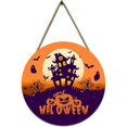 thumbnail image 1 of Happy Halloween Rustic Wood Sign Pumpkin Ghost Welcome Wood Hanging Sign, 1 of 3