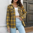 thumbnail image 2 of adviicd Hauts à Manches Longues pour Femmes Hauts Décontractés Blouse à Volants Smockée Jaune,m, 2 of 5