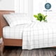 thumbnail image 2 of Juego de sábanas Bare Home Ultra Suaves Colección Premium 1800 4 Piezas Tamaño Queen Cuadros Modernos Blanco/Gris, 2 of 7