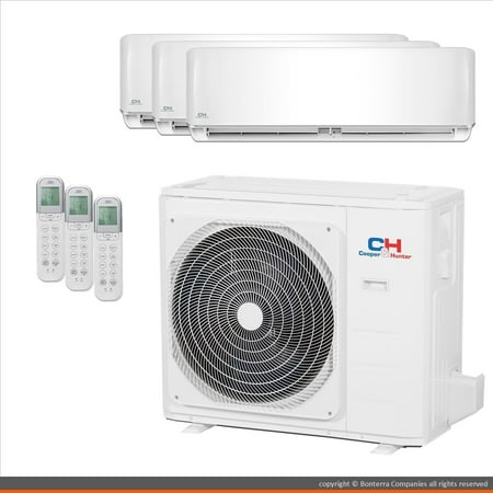 

Cooper & Hunter Mini Split AC Heat Pump Ductless 3 Zone 9000 9000 9000 BTU