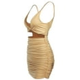 thumbnail image 5 of IROINNID Sleeveless V-Neck Dress For Women Fashion Backless Halter Bandage Mini Dress Solid Color Short Sheath Dress, 5 of 7