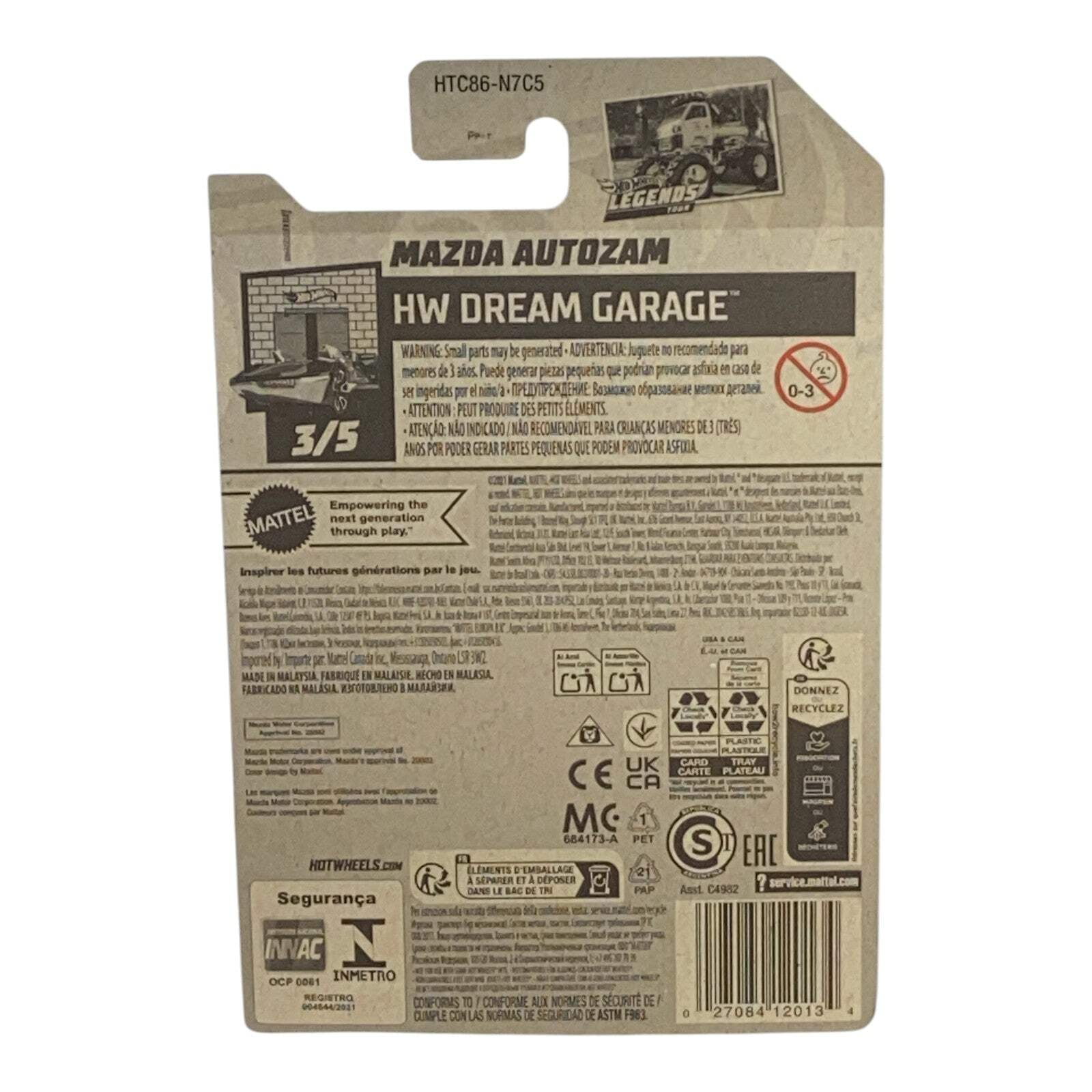 Hot Wheels Blue Mazda Autozam HW Dream Garage Toy Car New