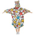 thumbnail image 2 of FORMRS Wearable Blanket Hoodie with Sleeves for Kids Cozy Flannel Sweatshirt, Colorful Stars, 2 of 7