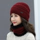 thumbnail image 2 of Gorro de otoño e invierno para mujer, gorro de lana cálido con forro polar, gorro de punto grueso, gorro de algodón para jóvenes, gorro de moda para mujer, 2 of 6