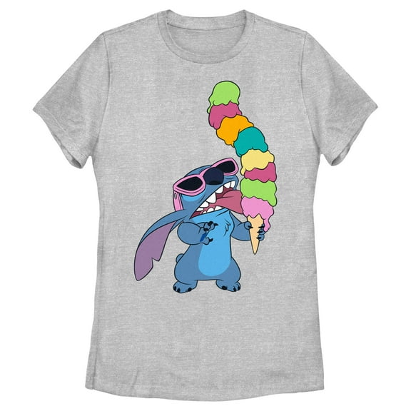 Women's Lilo & Stitch Ice Cream Lover Stitch Graphic Tee Athletic Heather 2X Large