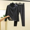 thumbnail image 2 of SEAOPEN Thermal Underwear for Women, Long Sleeve for Women Thermal Sets Fleece Lined Base Layer Women Thermals Top and Bottom Set Dark Gray,M, 2 of 6
