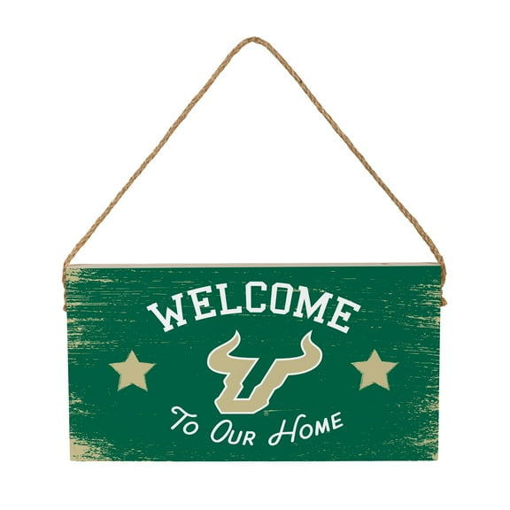 South Florida Bulls 6" x 11" Welcome Home Wood Wall Sign with Rope Hanger