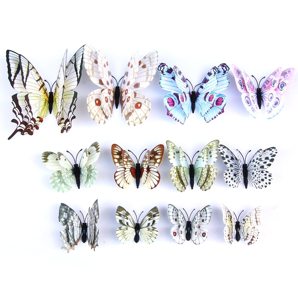 Details about   12pcs Magnets Fridge Butterfly Lots Home  Ornament  Kitchen Refrigerator 