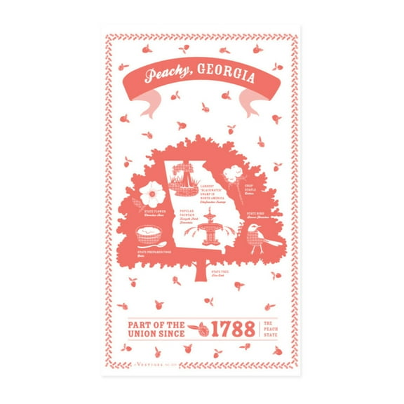 Vestiges Georgia State Souvenir Tea Towel 21.5" x 32" Eco-Friendly