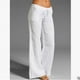 thumbnail image 2 of Pantalones de pierna ancha y cintura alta para mujer, estilo europeo y americano, con bolsillos grandes en el pie, de algodón y lino, informales, para mujer, 2 of 6