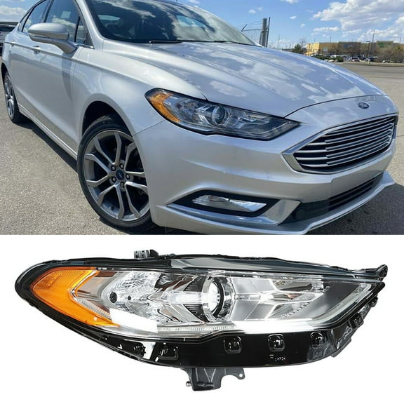 Headlight Housing Assembly, Front Right Passenger Side Halogen Headlamp Housing (without Bulbs) Fit for Ford Fusion 2017-2019