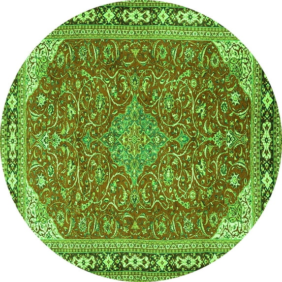 Ahgly Company Indoor Round Persian Green Traditional Area Rugs, 6' Round