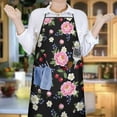 thumbnail image 6 of Pioneer Flower Floral Print Pattern Cotton Linen Apron with Pockets, Waterproof Adjustable, 33x27 Inch for Kitchen, Gardening, BBQ, Salon, 6 of 6