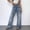 1-Blue, variant on Ripped Jeans Womens High Waisted Straight Leg Jeans Cuffed Denim Pants Washed Patchwork Trousers with Pockets