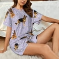 thumbnail image 6 of Bingfone German Shepherd Dog Print Pajamas Sets for Women Soft Short-Sleeved Pjs with Lounge Shorts Two Piece Sleepwear, 6 of 8