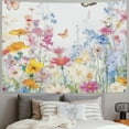 thumbnail image 2 of Orinice  Pink Floral Tapestry Wall Hanging Bedroom Aesthetic, Watercolor Flower Plant Butterfly Spring Wall Tapestry for Office Living Room College Dorm Home Decor  60x50inch, 2 of 6
