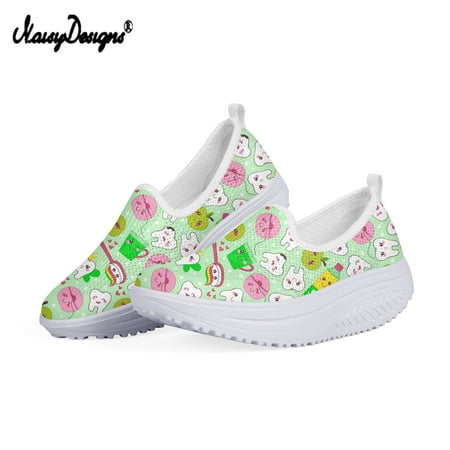 

Lose Weight Swing Shoes Teeth Toothbrush Prints Summer Women Platform Sneakers Slip on 2024 New Breathable Shoes
