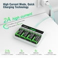 thumbnail image 4 of HiQuick 4-Pack 9V Rechargeable Lithium-Ion Batteries with NiMH/NiCD 9V Li-ion Battery Charger, 4 of 12