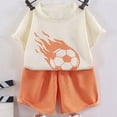 thumbnail image 5 of Letdown Toddler Boys Soccer Print Outfits Crew Neck Short Sleeve Tee Shirts and Solid Color Comfortable Shorts Activewear Two Piece Set Summer Clothes Outfits 3-12 Years Outdoor Wear, 5 of 5