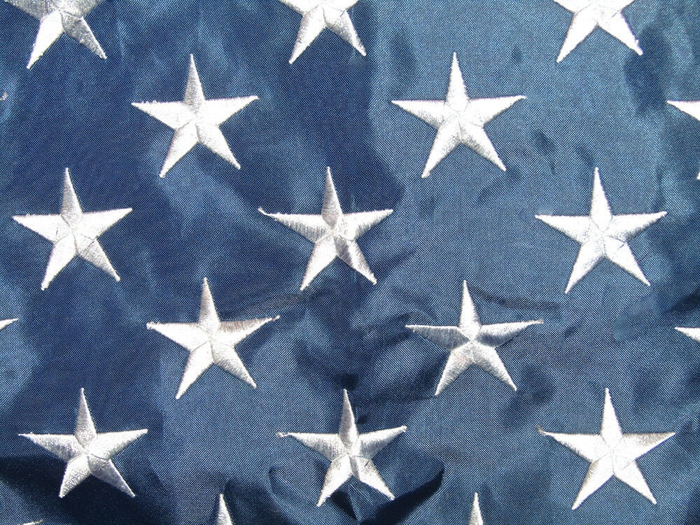 (2 PACK) 1.5x5 USA American Embroidered Sewn Nylon 2ply 1.5'x5' Bunting Fan Flag