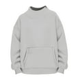 thumbnail image 6 of Bibifish Womens Hoodies Neck Drop Shoulder Pocket Sweatshirts Lined Oversized Long Sleeve Pullover Soft Brushed Thermal Inner Wear, 6 of 6