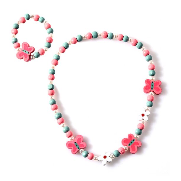 Collar de dibujos animados para niños Pulsera de perlas florales coloridas FleinngHoz JD709735530