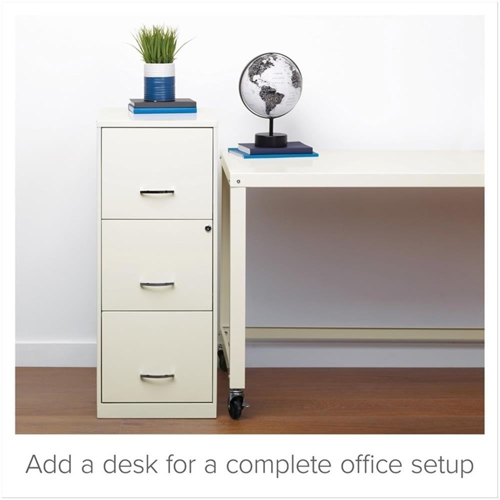 Scranton &amp; Co 18" 3 Drawer Vertical File Cabinet in Pearl White