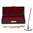 thumbnail image 1 of HAMPPLIES 1 Set Realistic Flute Ornament Mini Flute Copper Golden for Home Decoration and Office Use, 1 of 6