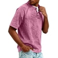 thumbnail image 4 of GrmtClth Distressed Henley Shirts for Men Retro Short Sleeve Cotton Shirts Casual Button Down Acid Wash Tee Shirts Heavyweight Pullover Pink XXXL, 4 of 8