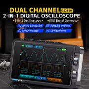 For FNIRSI DS215H Handheld Small HD Screen Digital Oscilloscope + Signal Generator, 2-in-1 Dual Channel 50MHz Oscilloscope Tool