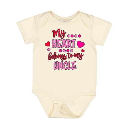 

Inktastic My Heart Belongs to My Uncle Gift Baby Boy or Baby Girl Bodysuit
