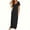 Black, variant on Summer Oversize Maxi Dresses for Womens 2025 Fashion Casual Short Sleeved V-neck Printed Button Pocket Dress