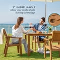 thumbnail image 4 of Wingyz Outside Dining Table with Umbrella Hole, Patio Dining Table 1PC,  All Weather, Wood Color, 4 of 6