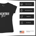thumbnail image 6 of Country Girl Logo Women's V-Neck T-shirt Minimalistic Western Style Rodeo Southern Pride Cowgirl Queen Rustic Farm Gift Tee, 6 of 7