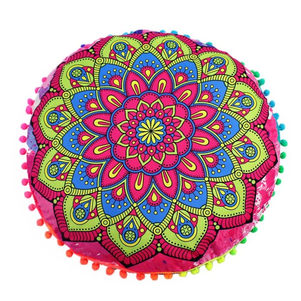 Indian Mandala Floor Pillows Round Bohemian Cushion Pillows Cover Case Cushions Walmart Com Walmart Com