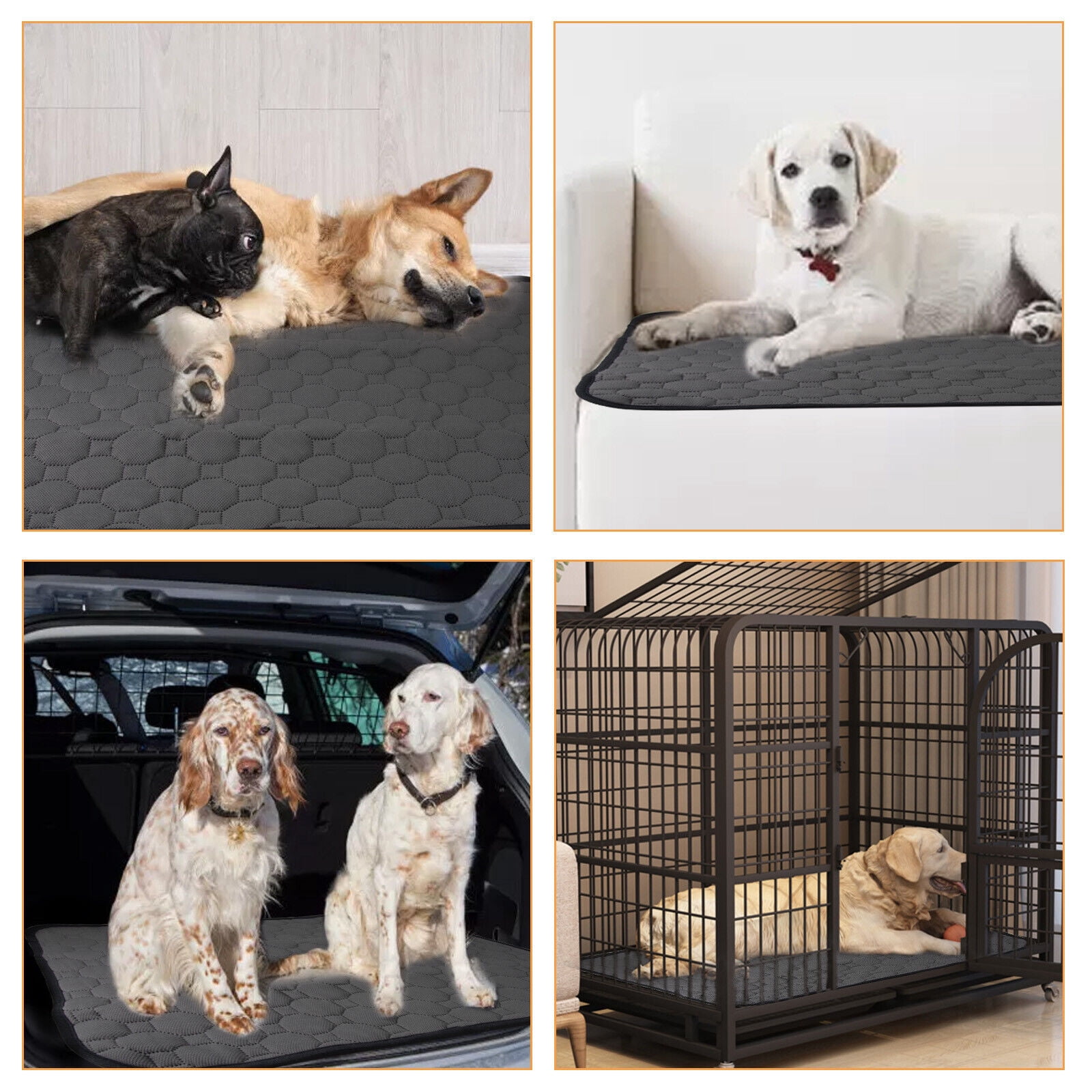 Non-Slip Dog Pads 26.3 x 19.6 inch, Washable Puppy Pads with Fast Absorbent, Waterproof Training Pad for Kennel