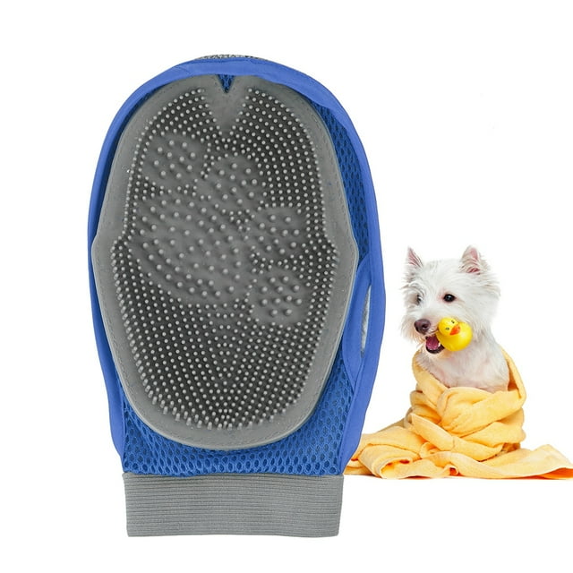 Guantes de baño para mascotas con aguja de masaje de goma, guante de masaje con cepillo para el cuidado de perros y gatos
