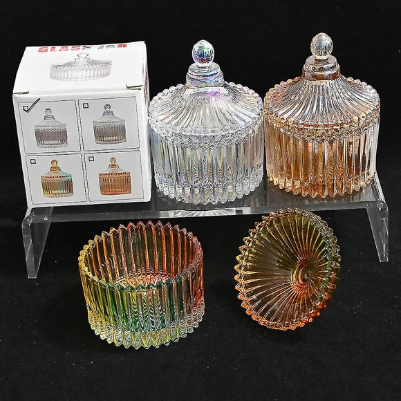 Glass Crystal Nail Cup Electroplate Color With Lid For Clean Nail Pens/crystal Liquid Nail Art Tool Dappen Dish Bowl Manicure Cu
