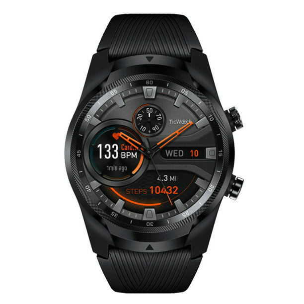 Ticwatch Men's Pro 4G/LTE WF11026V Black Silicone Wear OS by Google Smart Watch