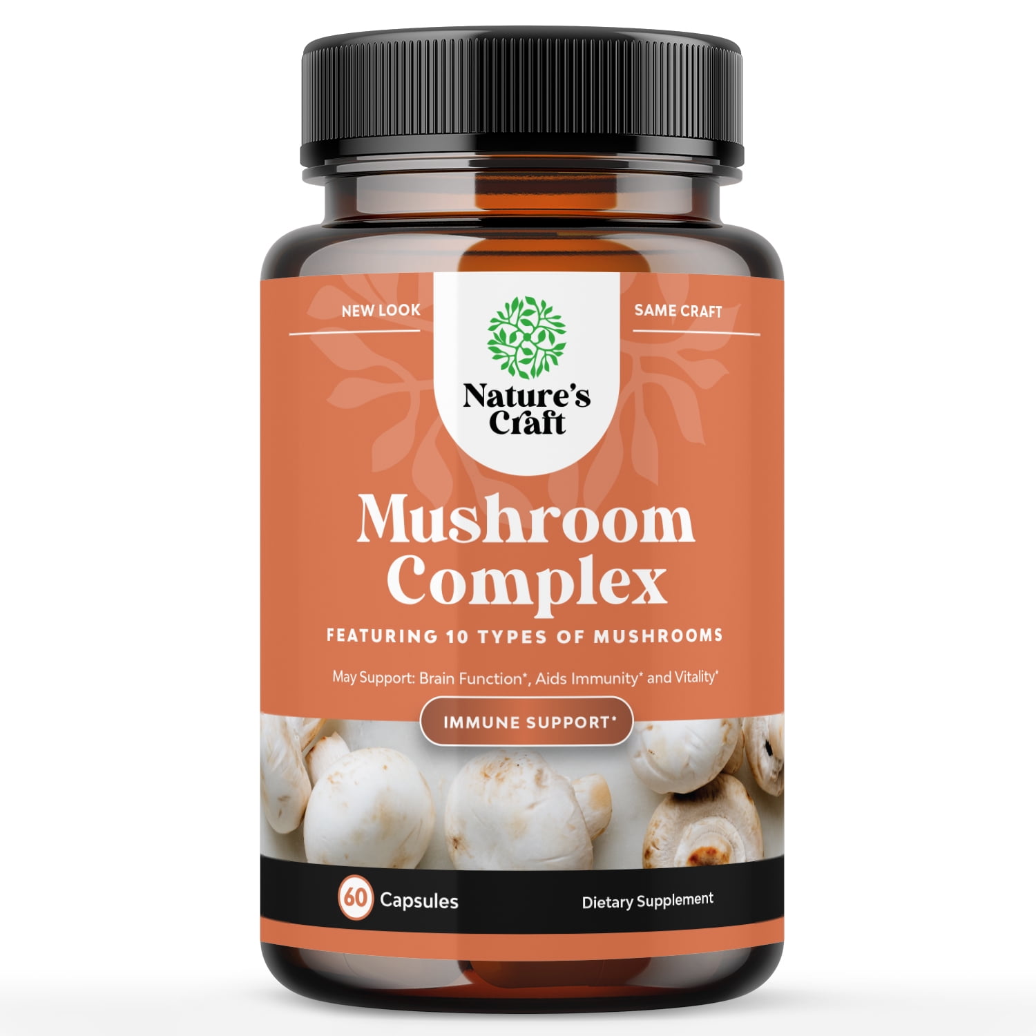 Nootropic Brain Focus Mushroom Supplement - Lions Mane Mushroom Complex and Reishi Mushroom Immune Support Adaptogen Blend - Walmart.com