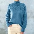 thumbnail image 2 of Baberdicy Sweaters for Women, Women Turtleneck Sweater Women Cowl Neck Sweater for Women Womens Sweaters Sky Blue, 2 of 4