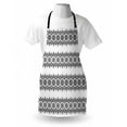thumbnail image 3 of Henna Apron Black White Mandala Design Floral Elements Monochrome Tattoo Pattern South Asian, Unisex Kitchen Bib Apron with Adjustable Neck for Cooking Baking Gardening, Black White, by Ambesonne, 3 of 3
